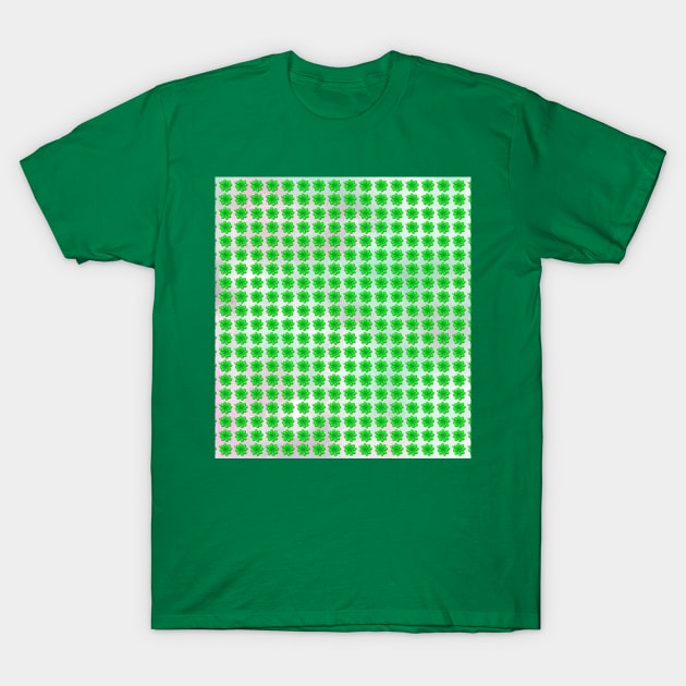 Four leaf clover pattern on texture T-Shirt by hereswendy
